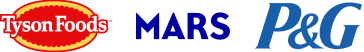 Tyson Foods, Mars and P&G logos